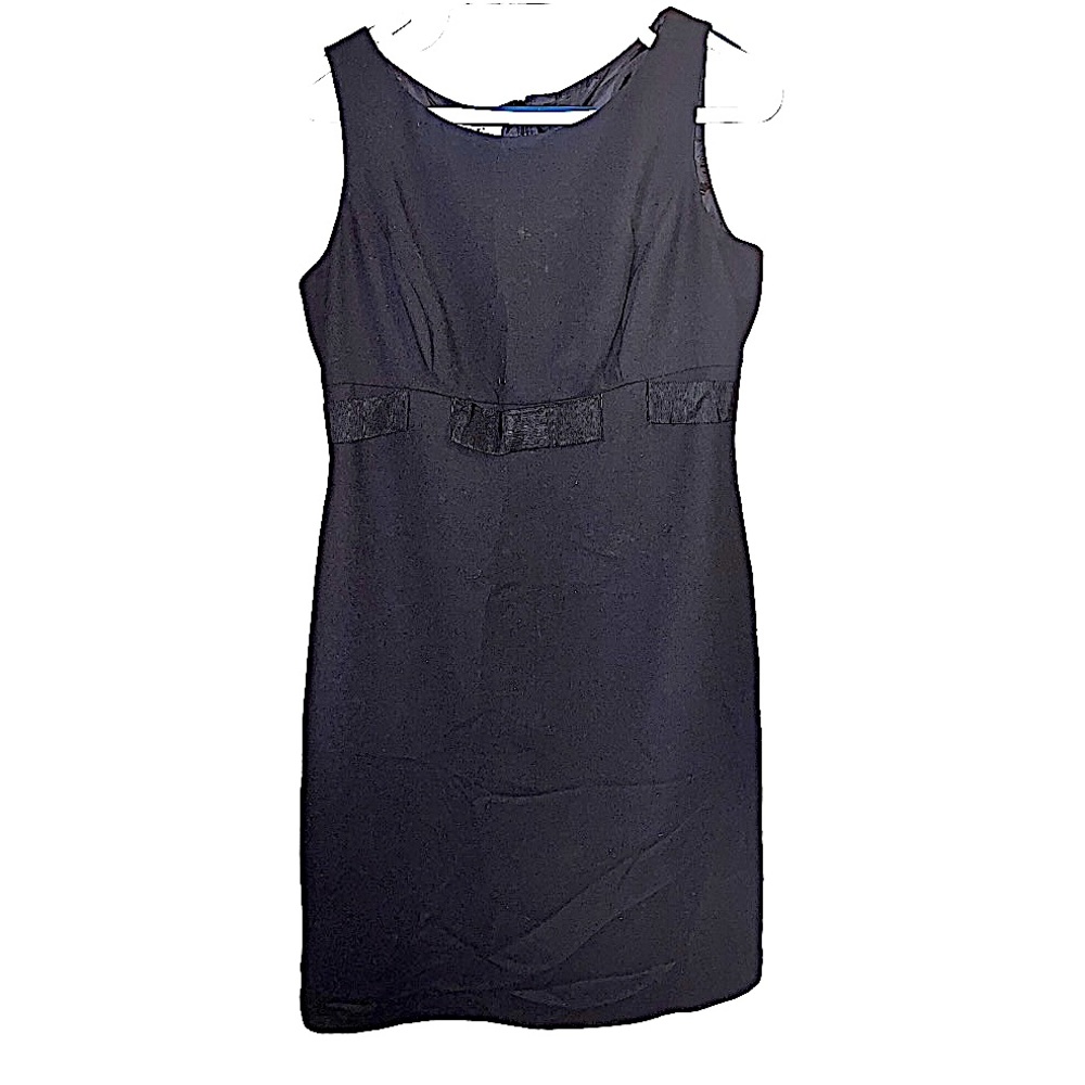 Evan Picone Black Shift Dress Ribbon‎ Detail Petite 12P
